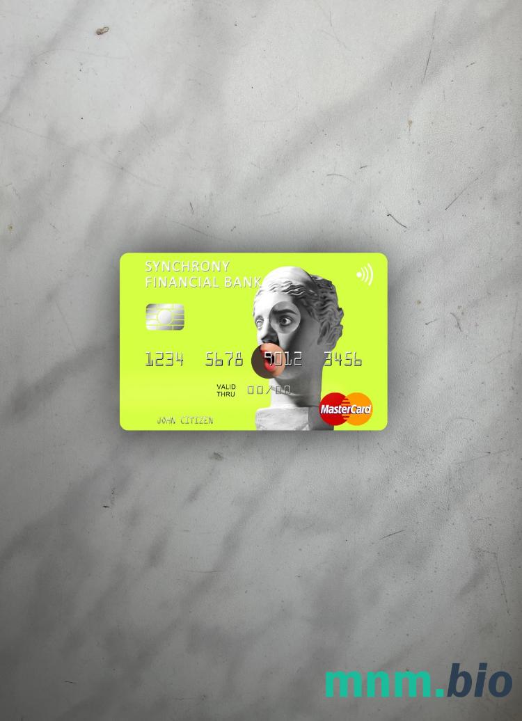 USA Synchrony Financial bank wygląd zdjęcia mastercard skan PSD + zdjęcie